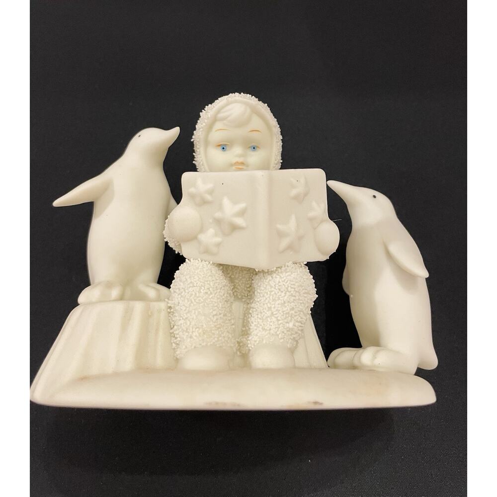 Vintage 1999 Dept 56 "Read Me a Story" comes in Original Box Snowbaby & Penguins